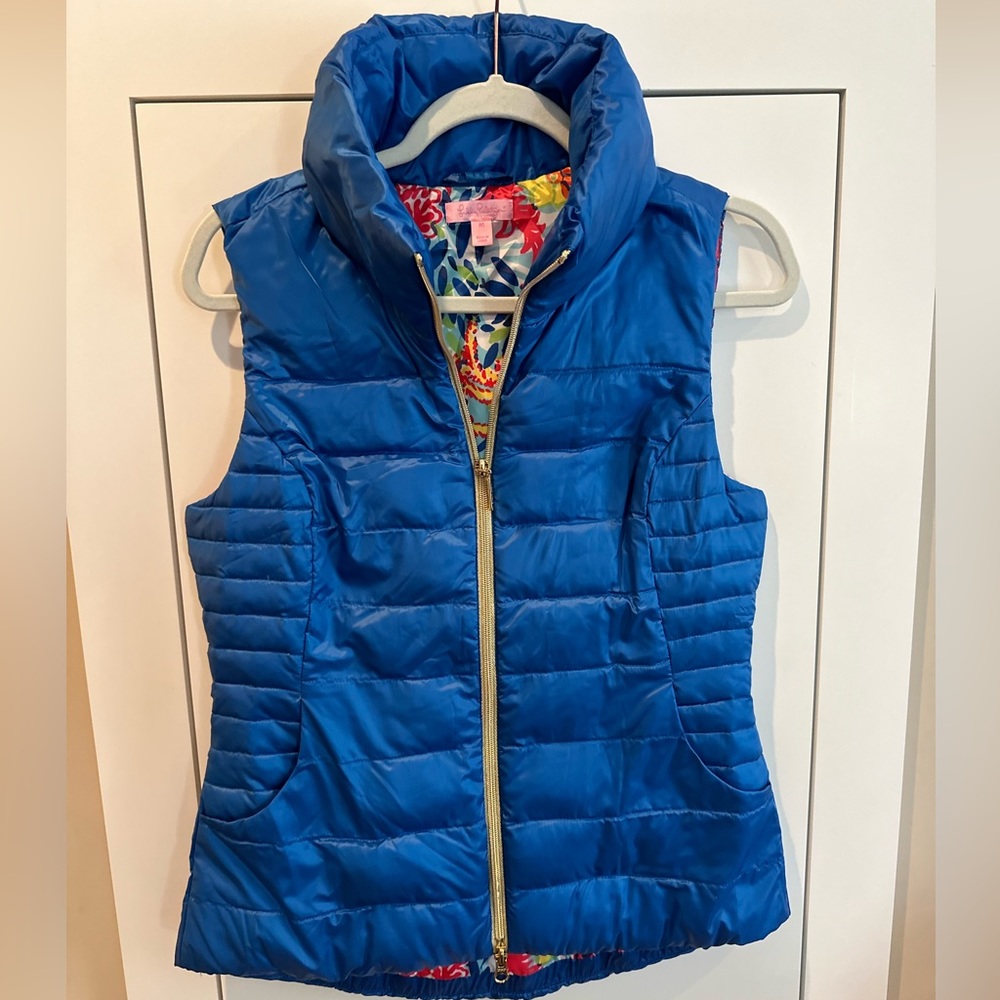Lilly Pulitzer Blue Puffer Vest